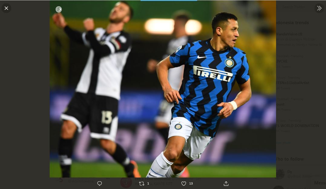 Jadi Pahlawan Inter Milan, Alexis Sanchez Merasa Seperti Singa yang Dikurung