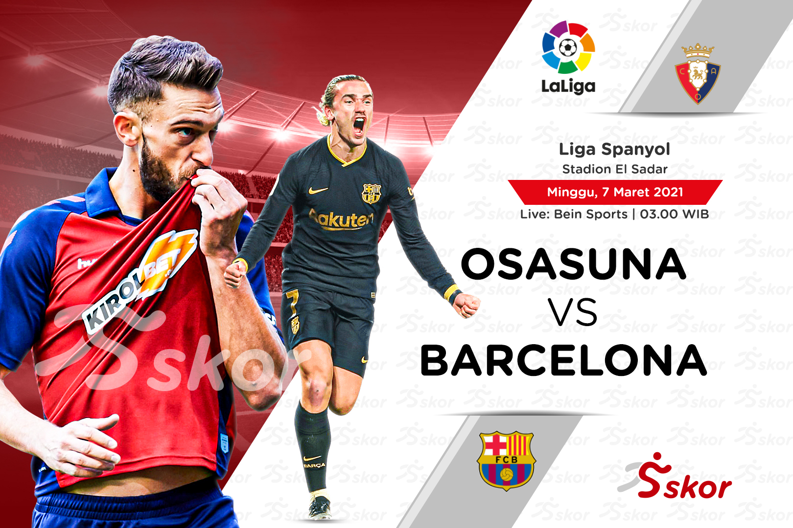 Link Live Streaming Osasuna vs Barcelona di Liga Spanyol