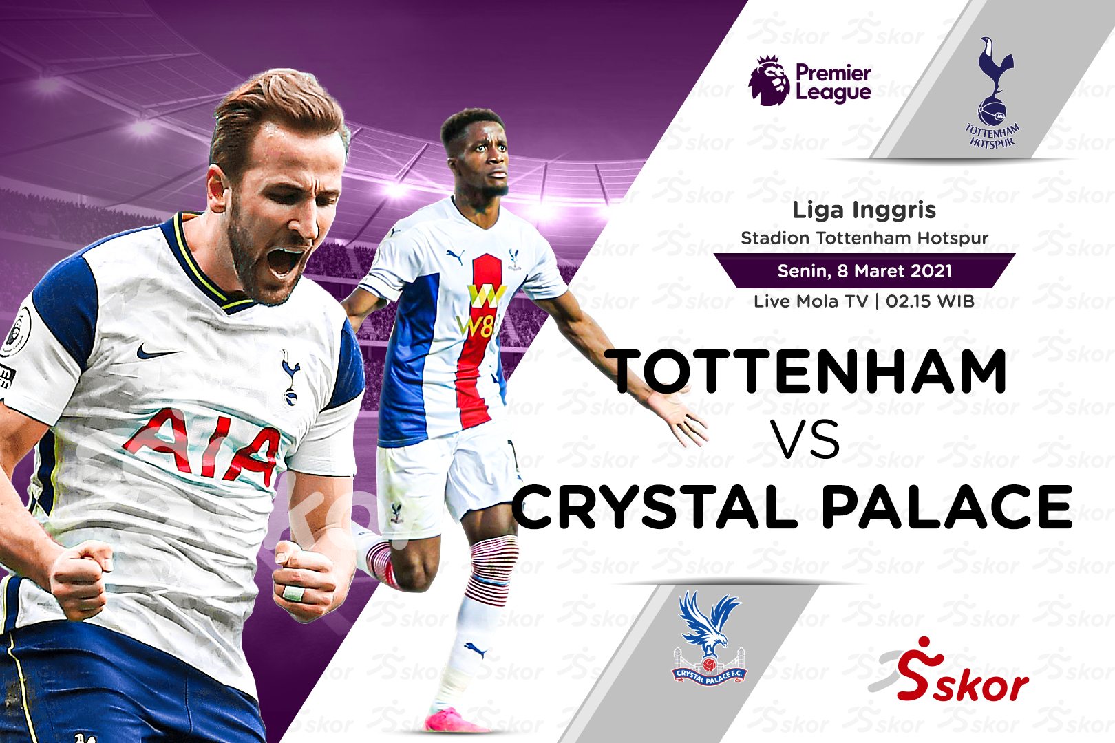 Link Live Streaming Liga Inggris: Tottenham Hotspur vs Crystal Palace