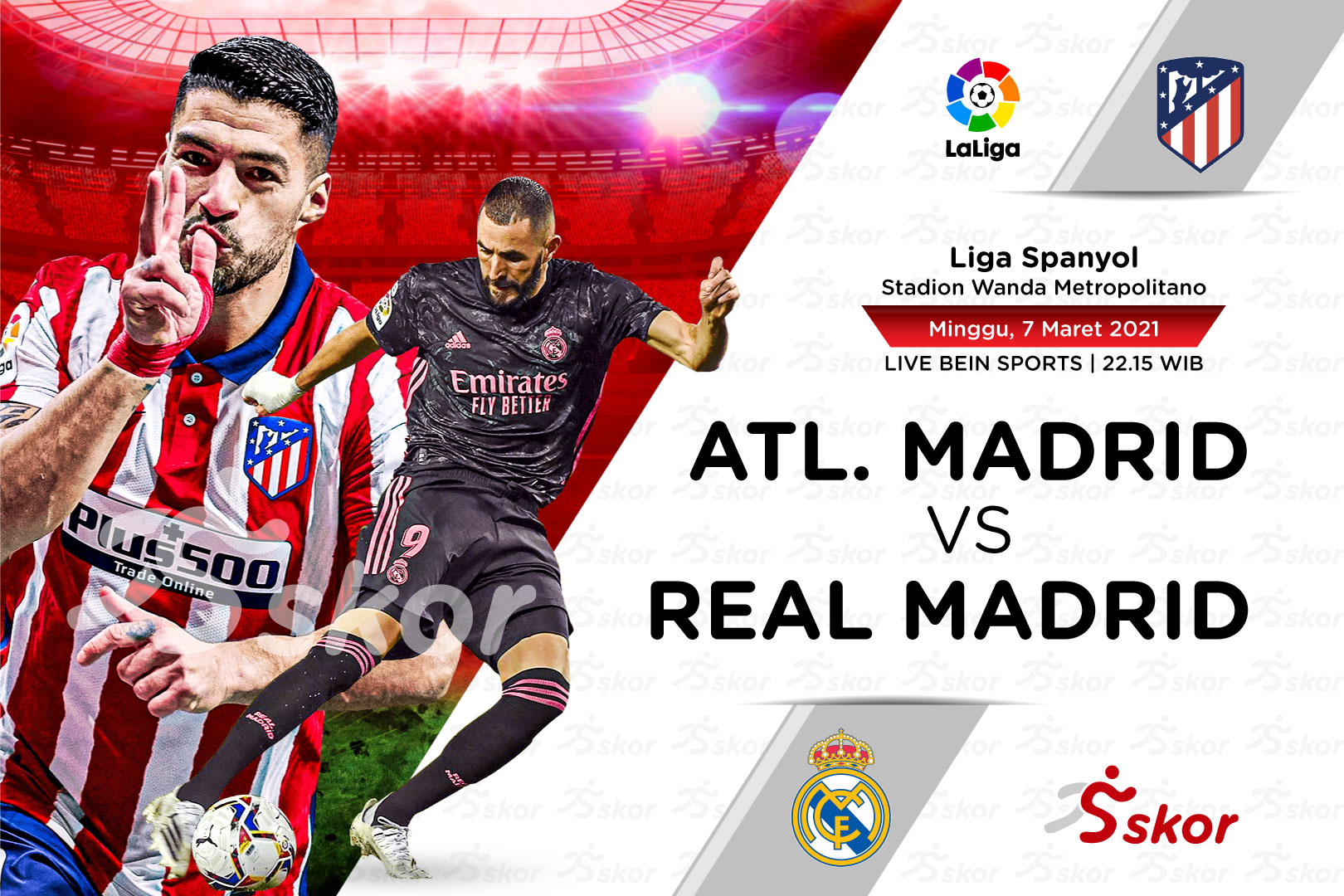 Link Live Streaming Atletico Madrid vs Real Madrid di Liga Spanyol