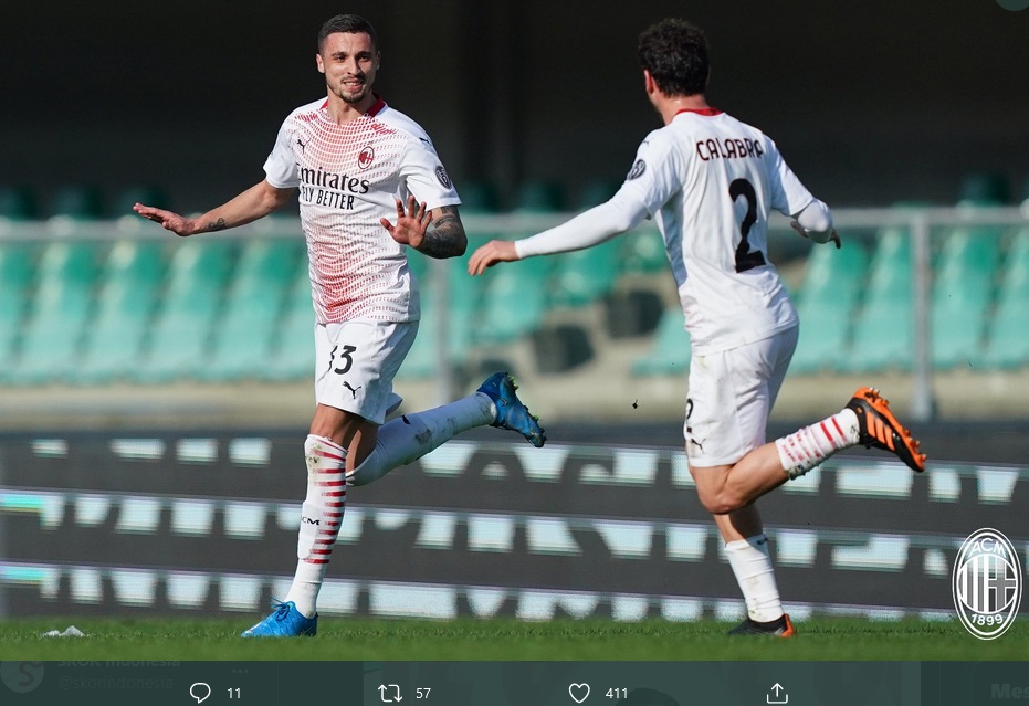 Hasil Liga Italia Verona vs AC Milan:  Gol Indah Rade Krunic Warnai Kemenangan I Rossoneri