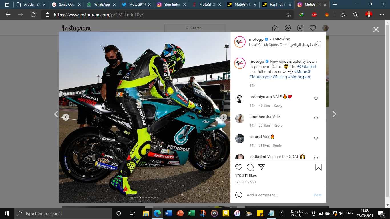 Jeblok di Tes Qatar, Valentino Rossi Ungkit Problem Lama YZR-M1