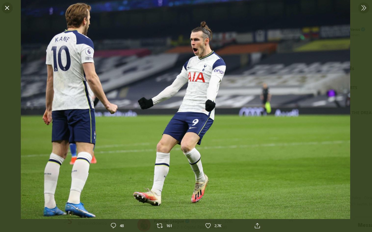 Hasil Tottenham vs Crystal Palace: Duet Harry Kane-Gareth Bale Menangkan Spurs