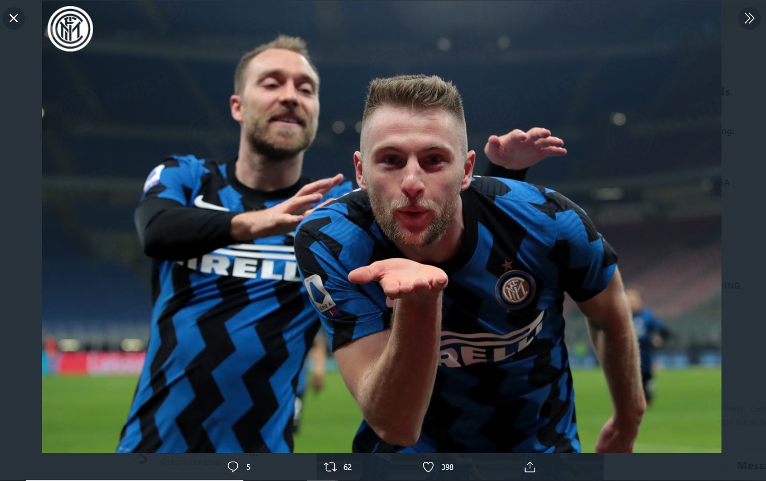 Milan Skriniar Tidak Menyangka Inter Milan Unggul 11 Poin di Klasemen