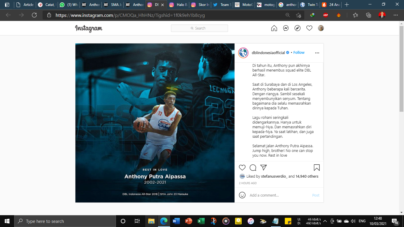 Berita Duka, Penggawa DBL Indonesia All-Star 2018 Anthony Aipassa Meninggal Dunia