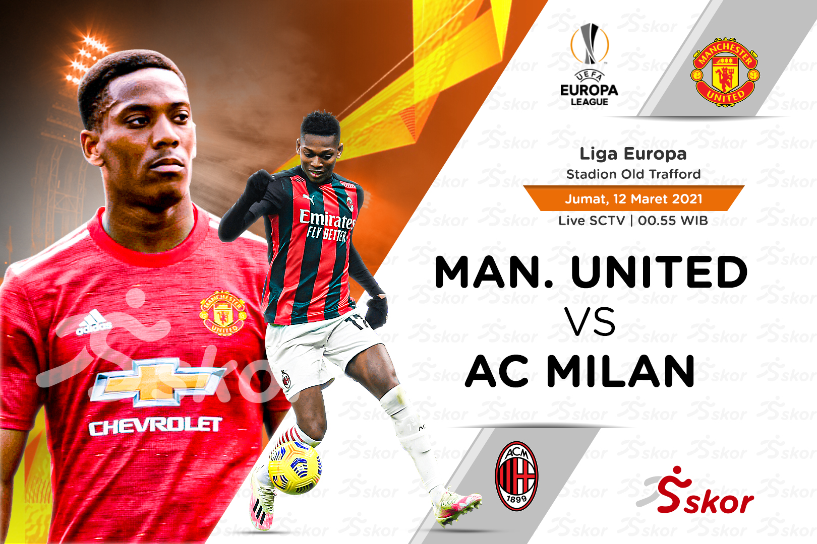 Link Live Streaming Manchester United vs AC Milan di Liga Europa