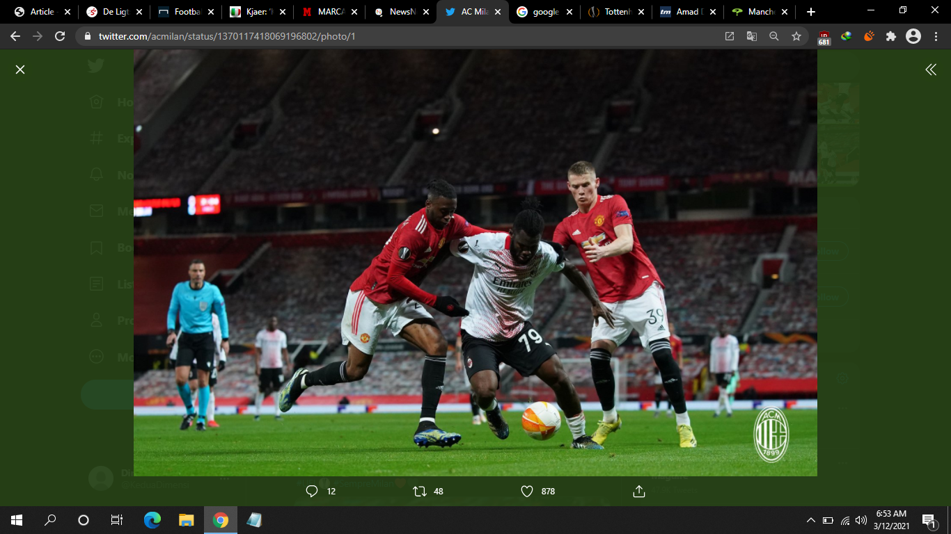 Man United vs AC Milan: Simon Kjaer Menyayangkan Gol Franck Kessie yang Dianulir