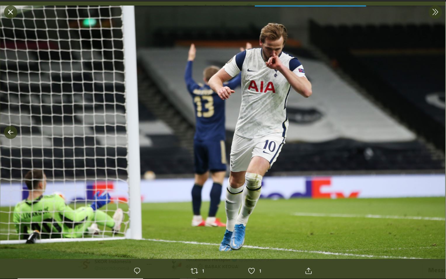 Hasil Tottenham vs Dinamo Zagreb: Brace Harry Kane Menangkan Spurs