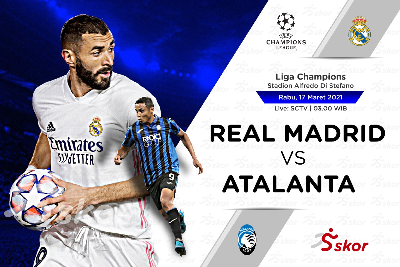 Link Live Streaming Real Madrid vs Atalanta di Liga Champions