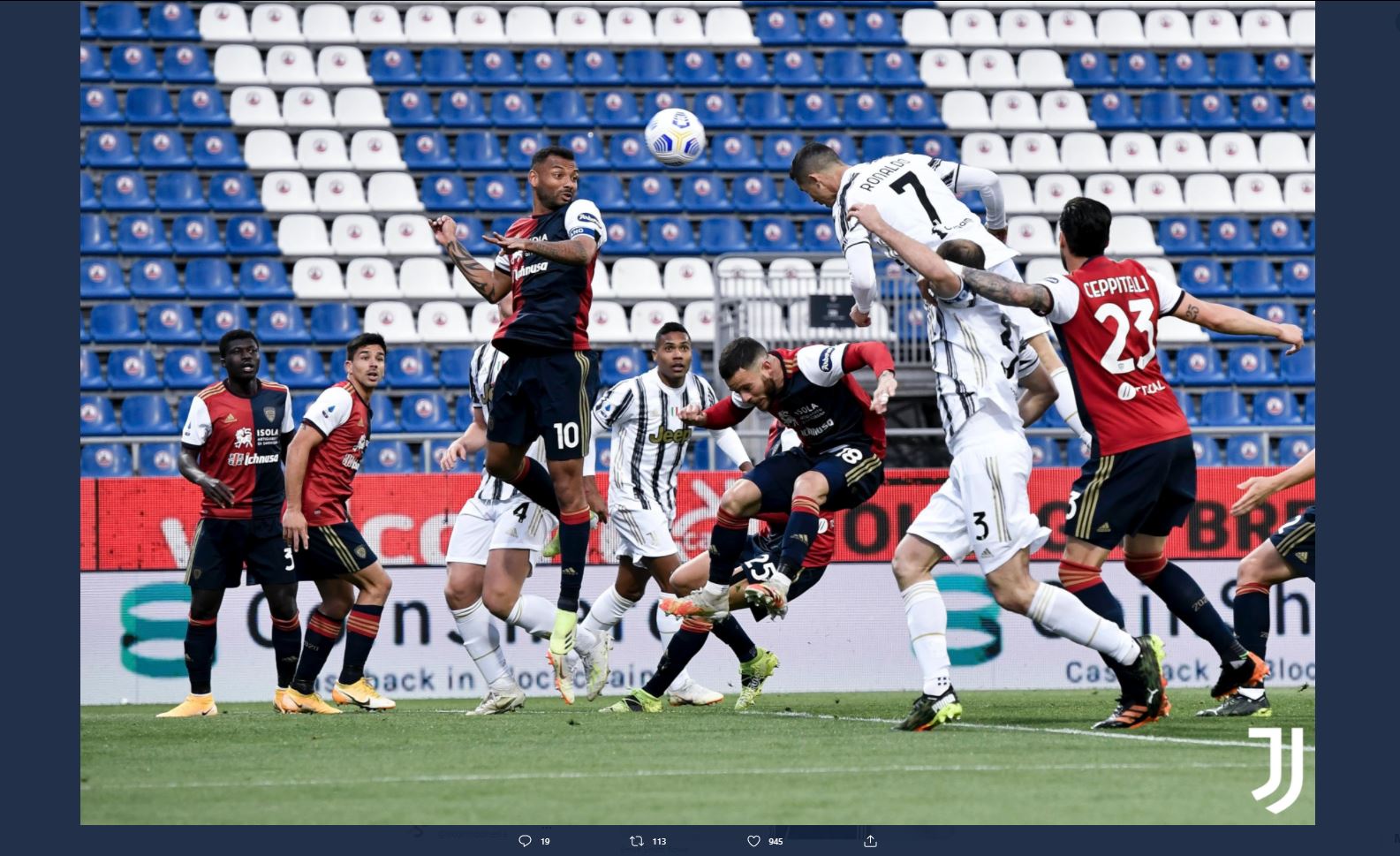 Cagliari vs Juventus: Hat-trick Tercepat Kedua Cristiano Ronaldo