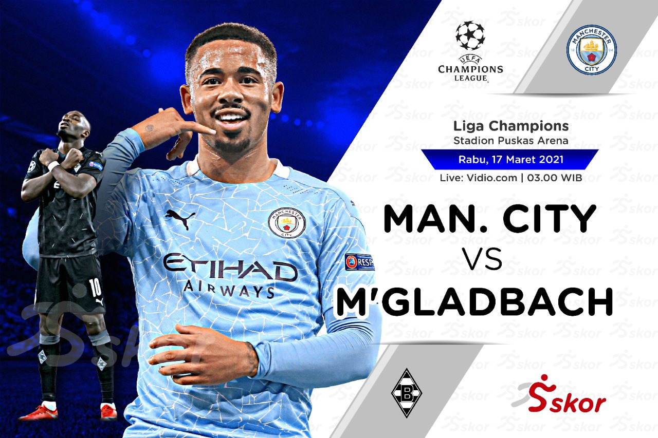 Link Live Streaming Liga Champions: Man City vs Gladbach