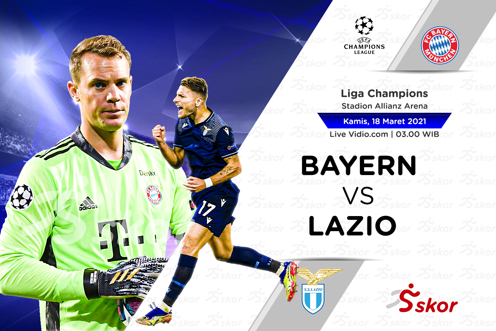 Link Live Streaming Bayern Munchen vs Lazio di Liga Champions