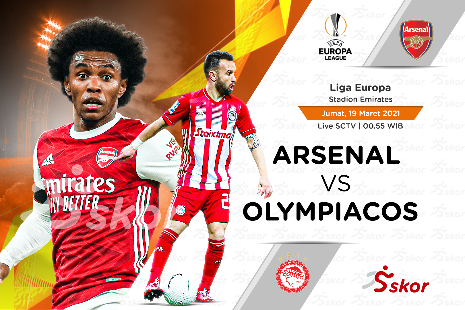 Link Live Streaming Arsenal vs Olympiacos di Liga Europa