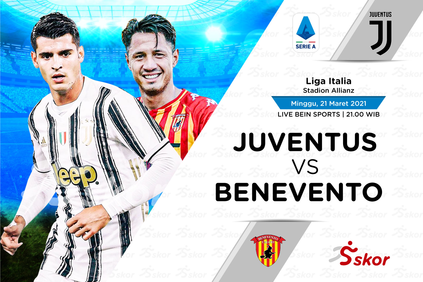 Link Live Streaming Juventus vs Benevento di Liga Italia
