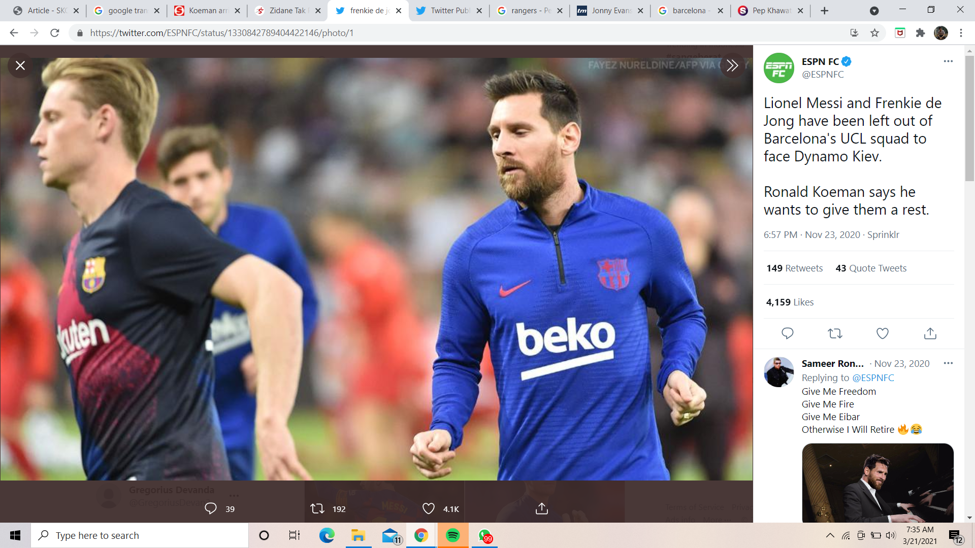 Demi Gelar Liga Spanyol, Barcelona Siap Ambil Risiko untuk Lionel Messi dan Frenkie de Jong