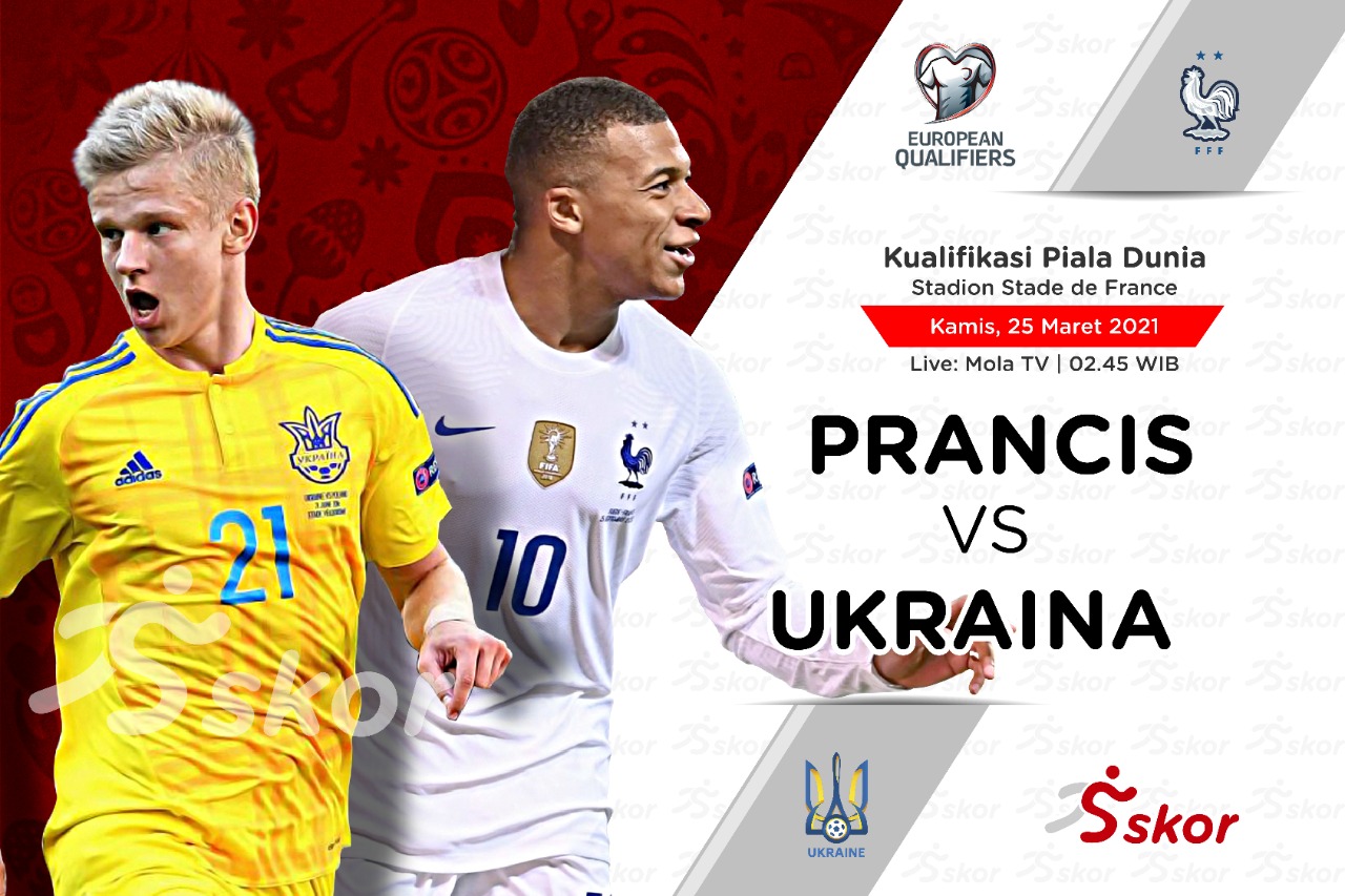 Link Live Streaming Kualifikasi Piala Dunia 2022: Prancis vs Ukraina