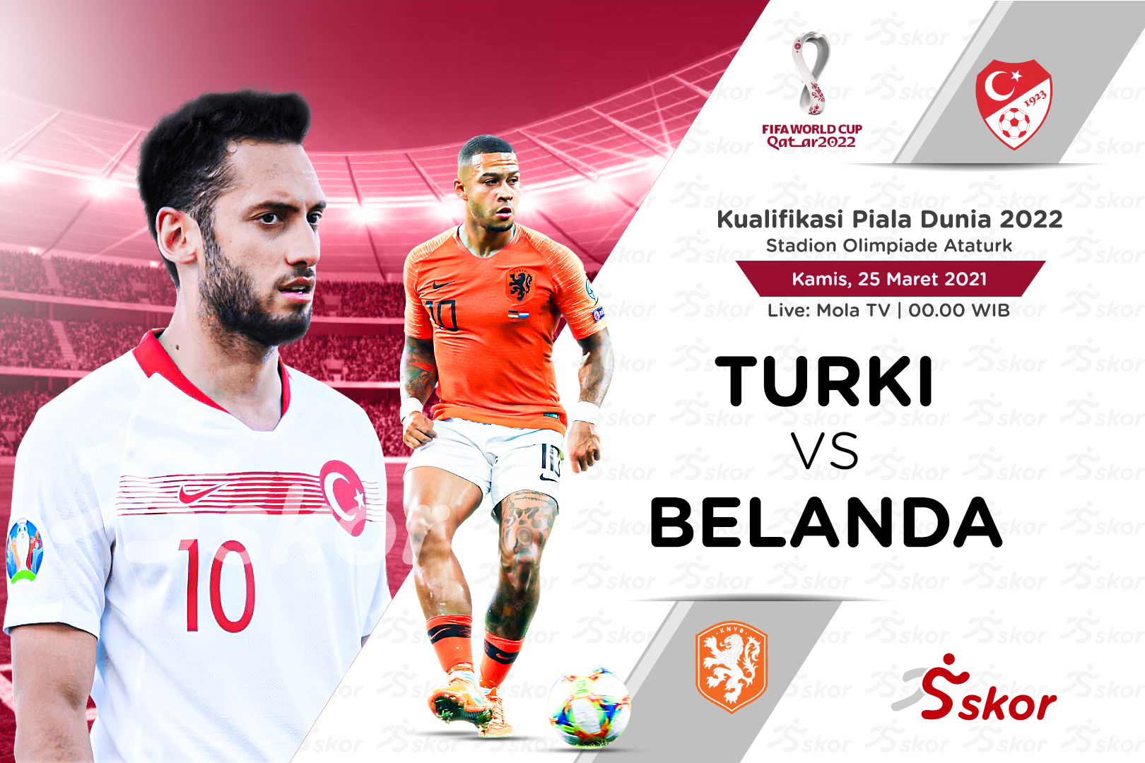Link Live Streaming Kualifikasi Piala Dunia 2022: Turki vs Belanda