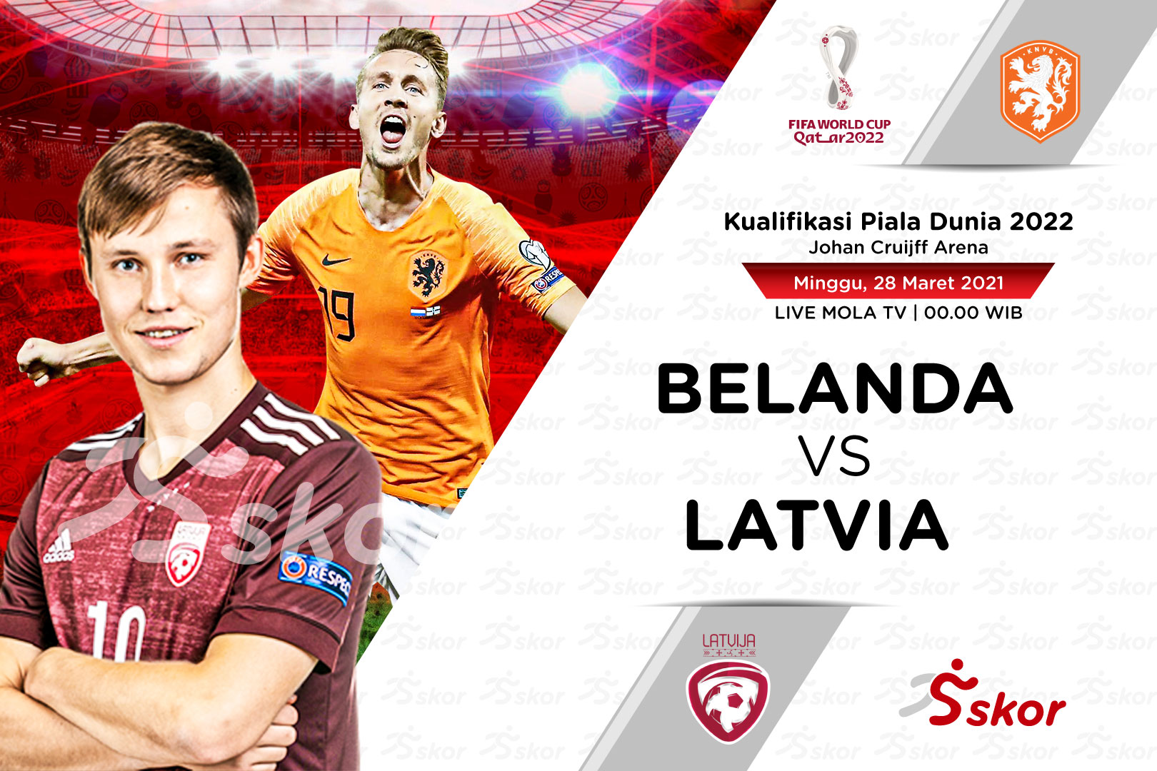 Link Live Streaming Kualifikasi Piala Dunia 2022: Belanda vs Latvia