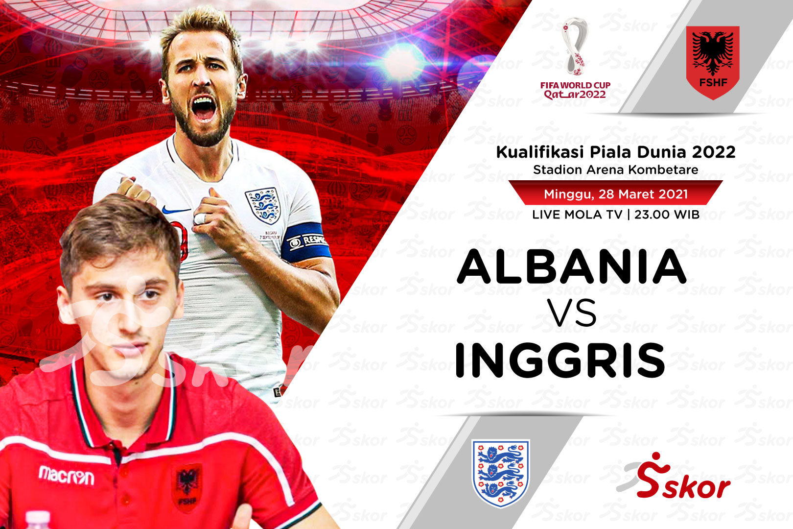 Link Live Streaming Albania vs Inggris di Kualifikasi Piala Dunia 2022