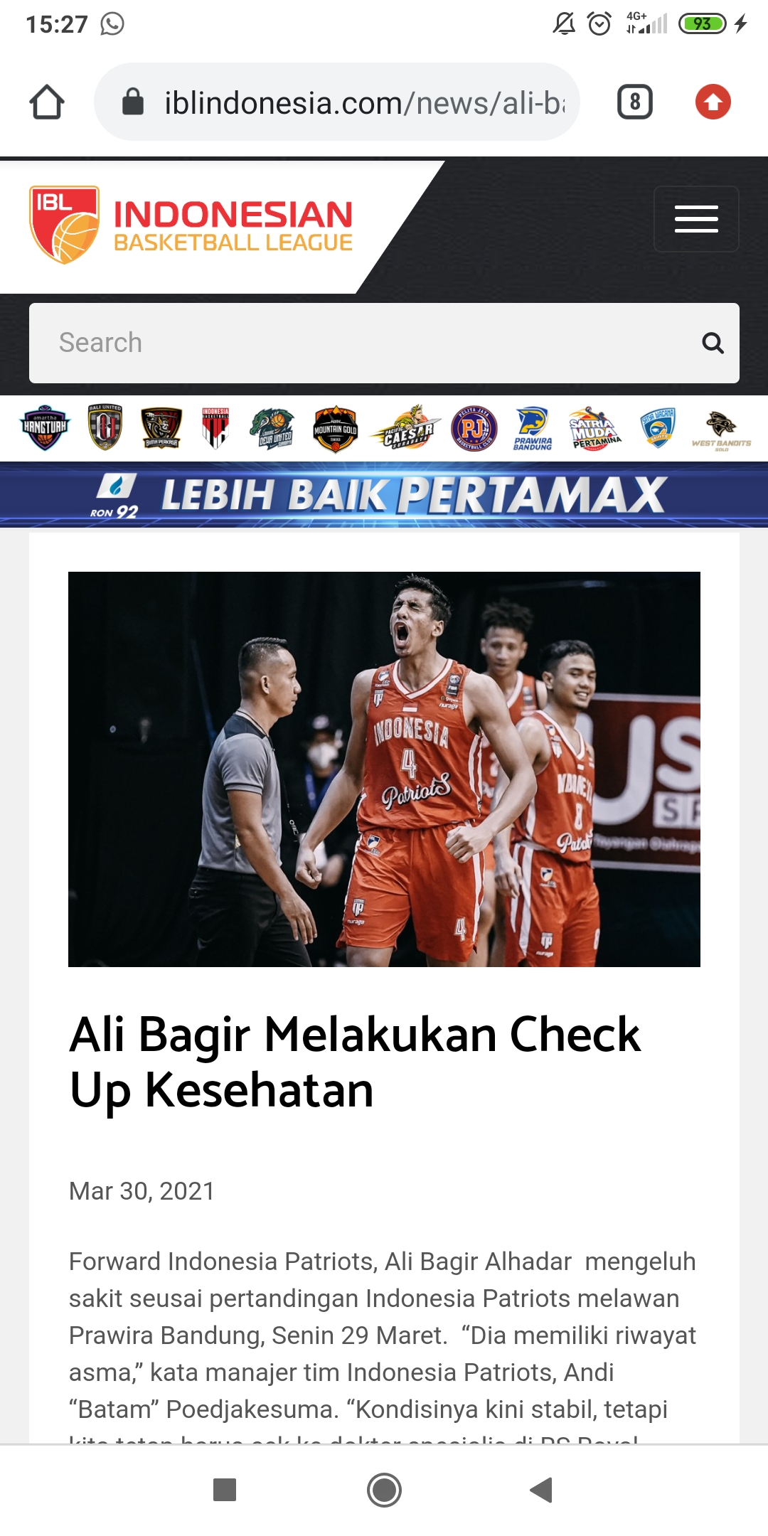 Timnas Basket Indonesia Mulai Latihan Sore Ini