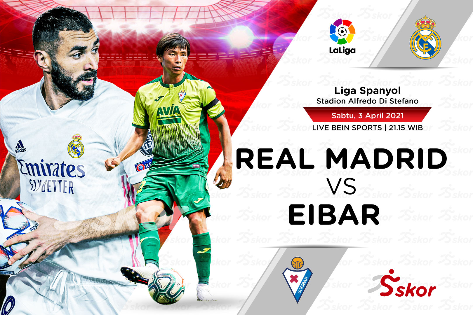 Link Live Streaming Real Madrid vs Eibar di Liga Spanyol