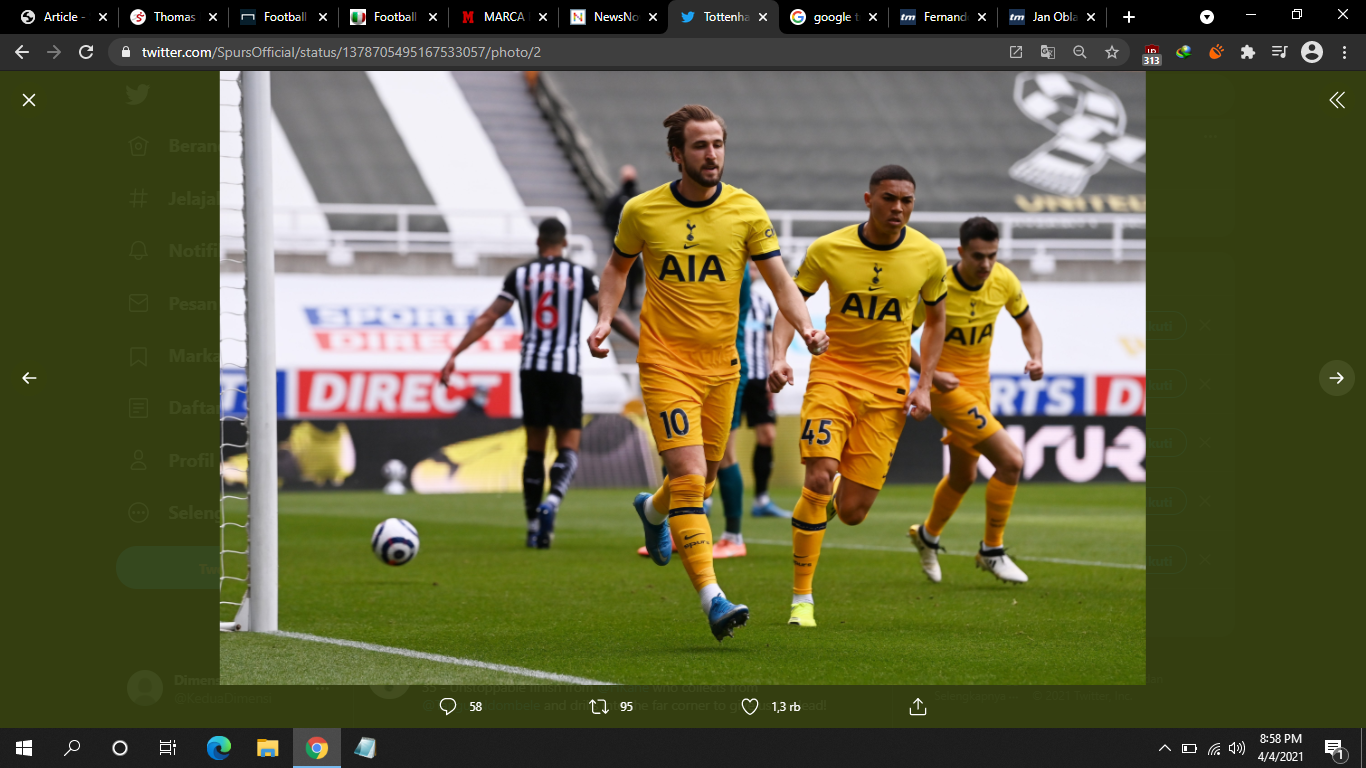 Hasil Newcastle United vs Tottenham Hotspur: Brace Harry Kane Gagal Menangkan The Lilywhites