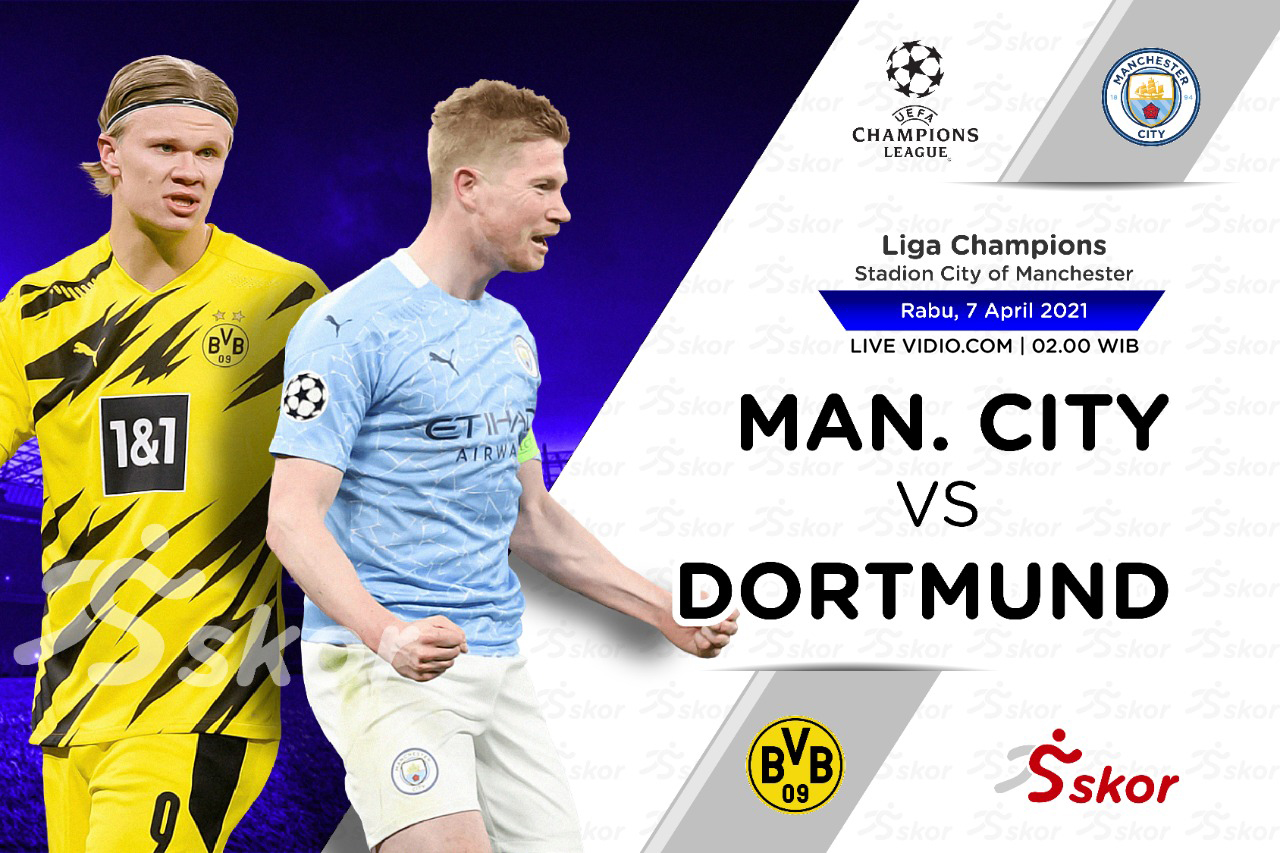 Link Live Streaming Manchester City vs Borussia Dortmund di Liga Champions