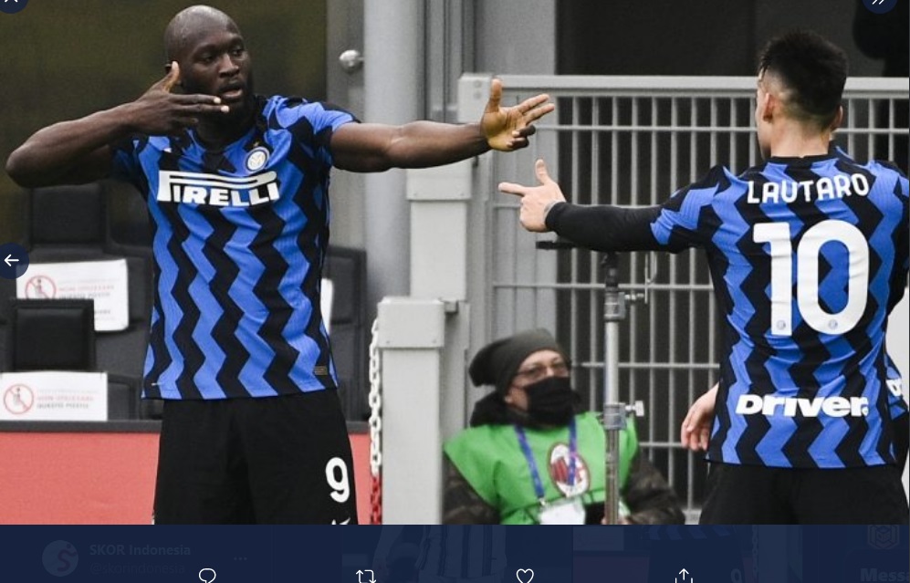 Hasil Inter Milan vs Sassuolo: Gol dan Assist Romelu Lukaku, I Nerazzurri Menang 2-1