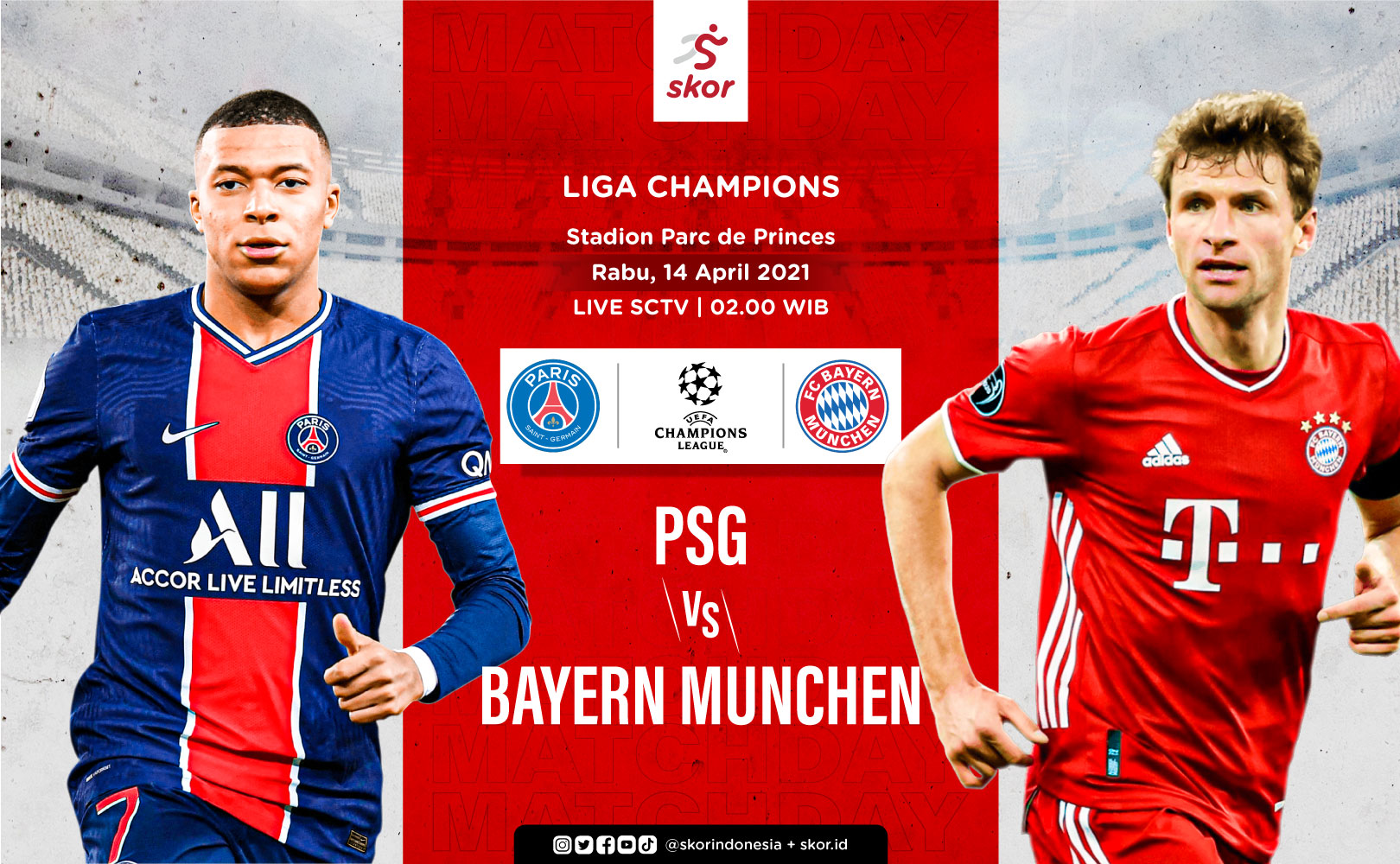 Link Live Streaming PSG vs Bayern Munchen di Liga Champions