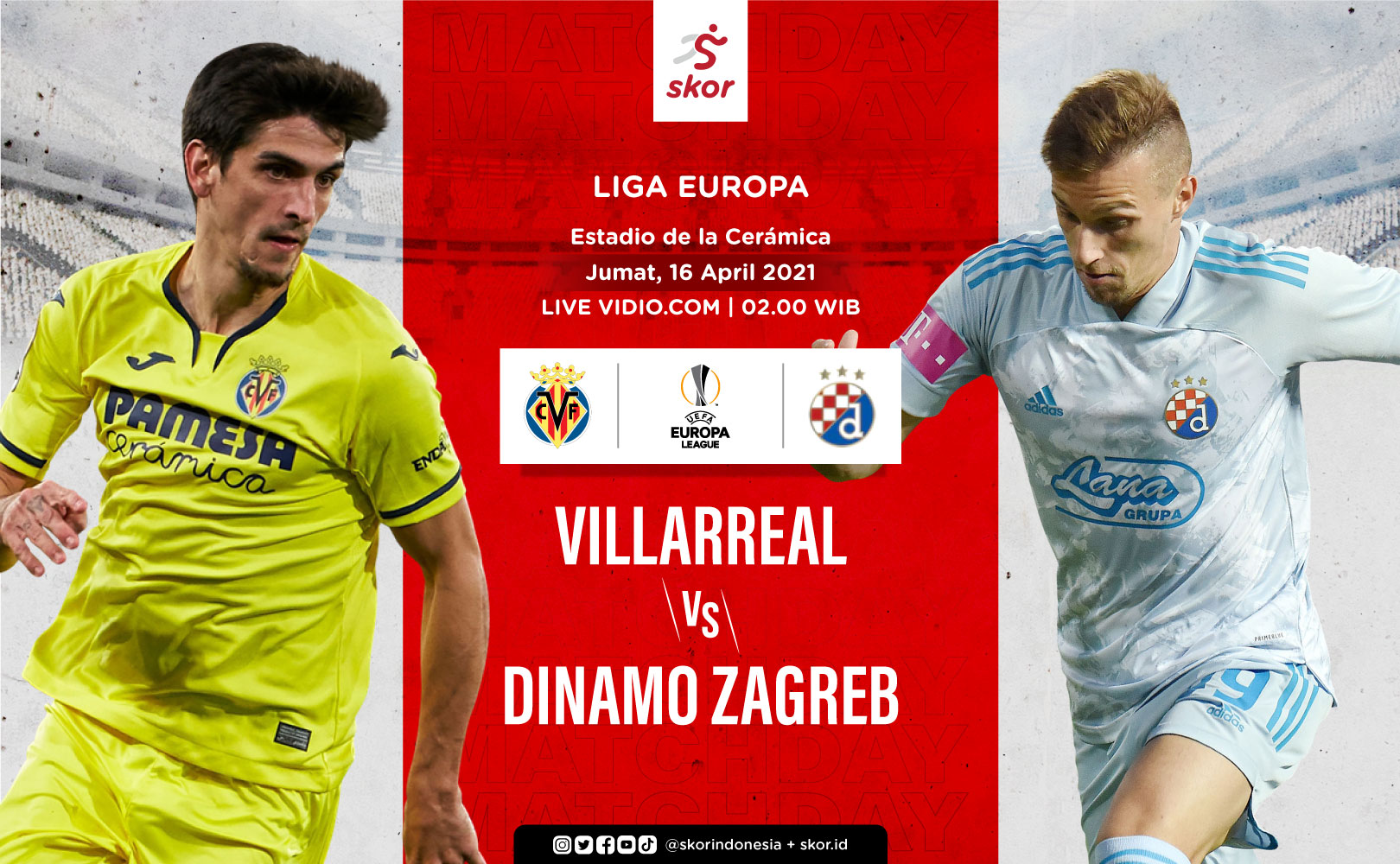 Link Live Streaming Liga Europa: Villarreal vs Dinamo Zagreb