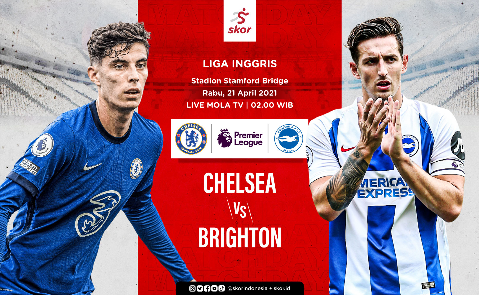 Link Live Streaming Chelsea vs Brighton and Hove Albion di Liga Inggris