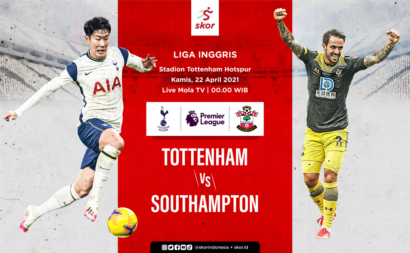 Link Live Streaming Tottenham Hotspur vs Southampton di Liga Inggris