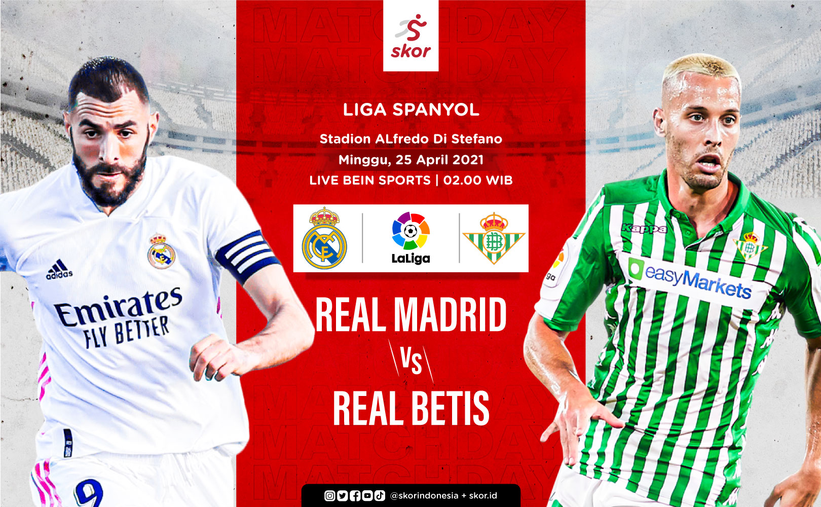 Link Live Streaming Real Madrid vs Real Betis di Liga Spanyol