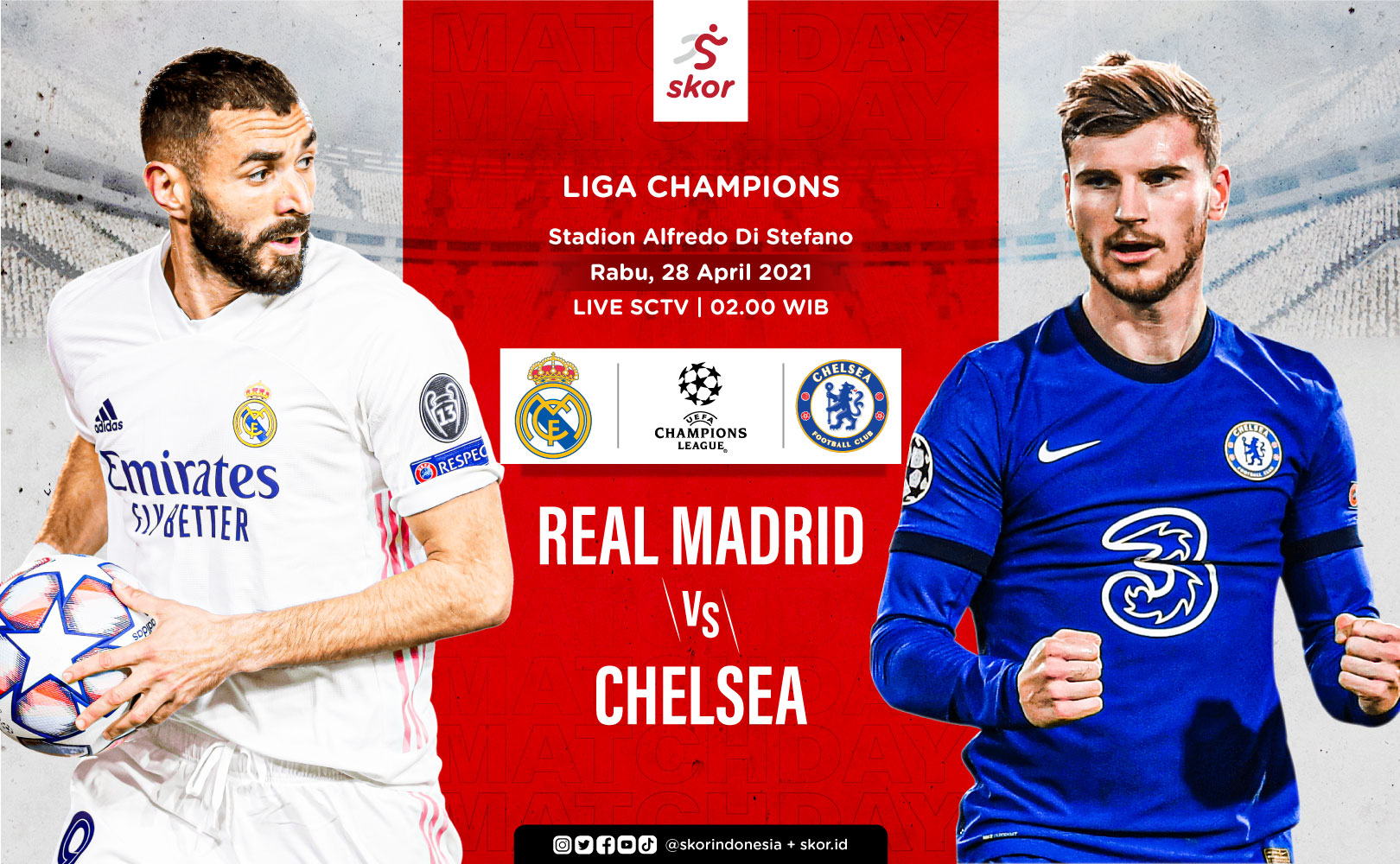 Link Live Streaming Real Madrid vs Chelsea di Liga Champions