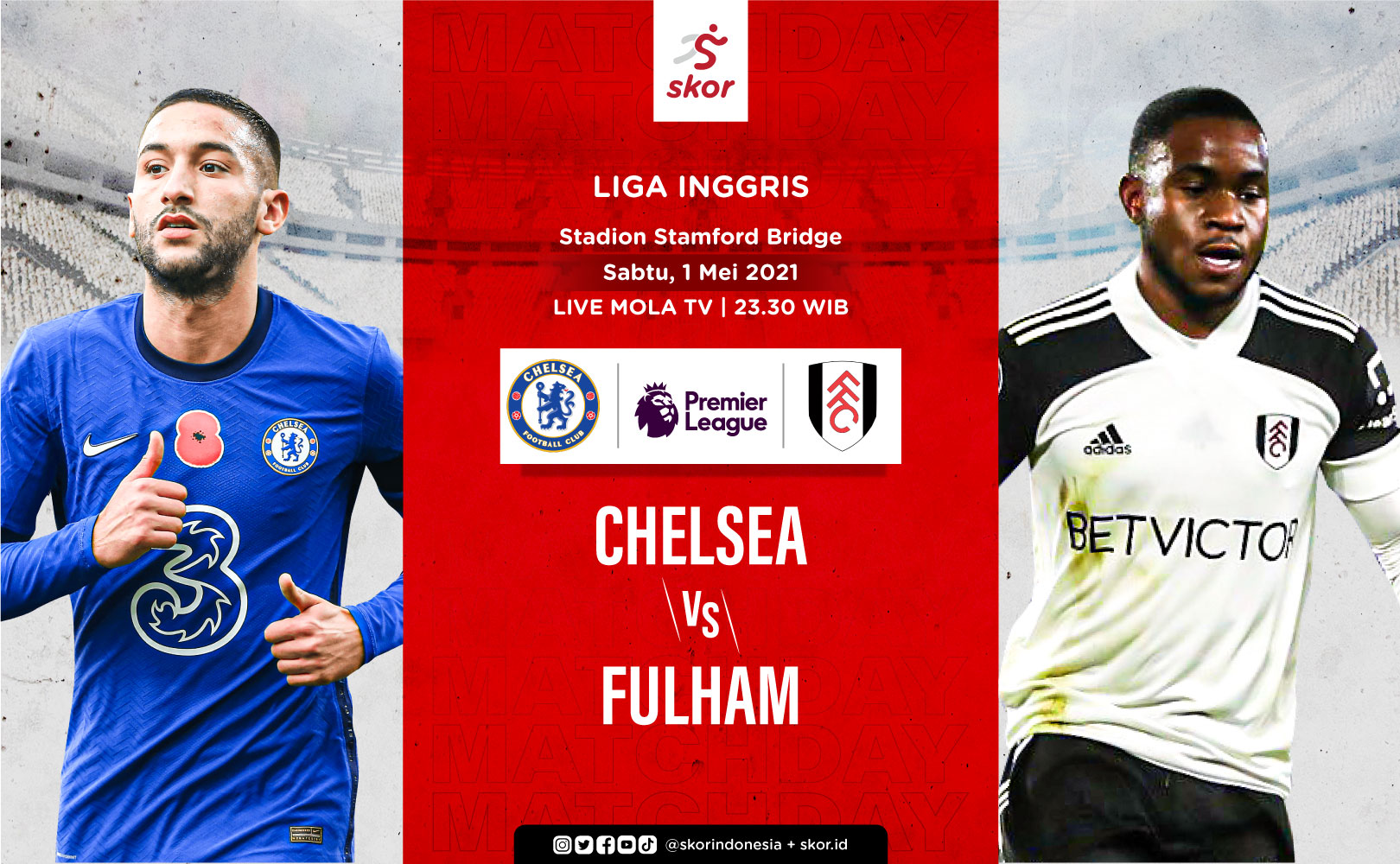 Link Live Streaming Chelsea vs Fulham di Liga Inggris