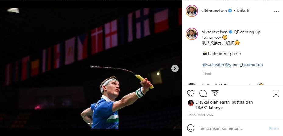 Viktor Axelsen Umumkan Kehamilan Kedua Sang Pasangan