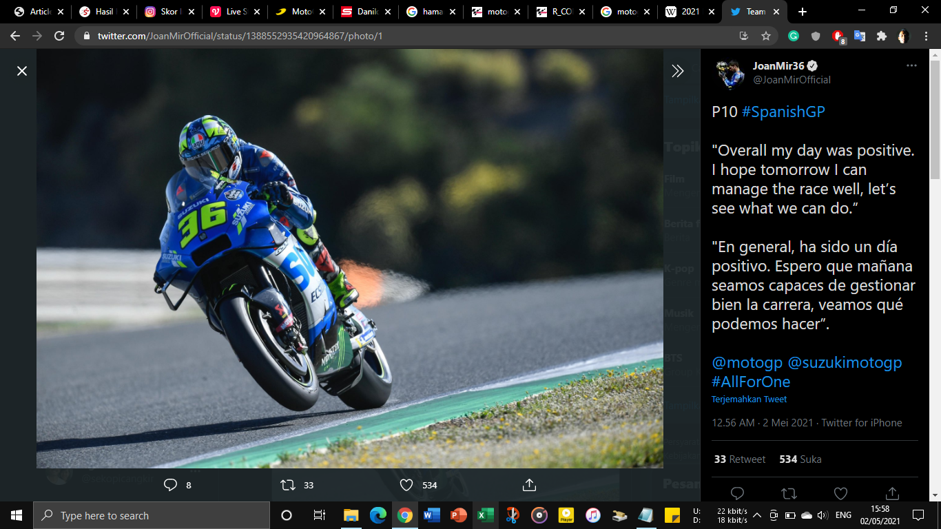 MotoGP Spanyol 2021: Penyebab Buruknya Suzuki di Kualifikasi versi Joan Mir