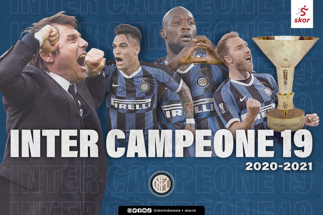 Inter Milan Resmi Juara Liga Italia 2020-2021, Scudetto Ke-19