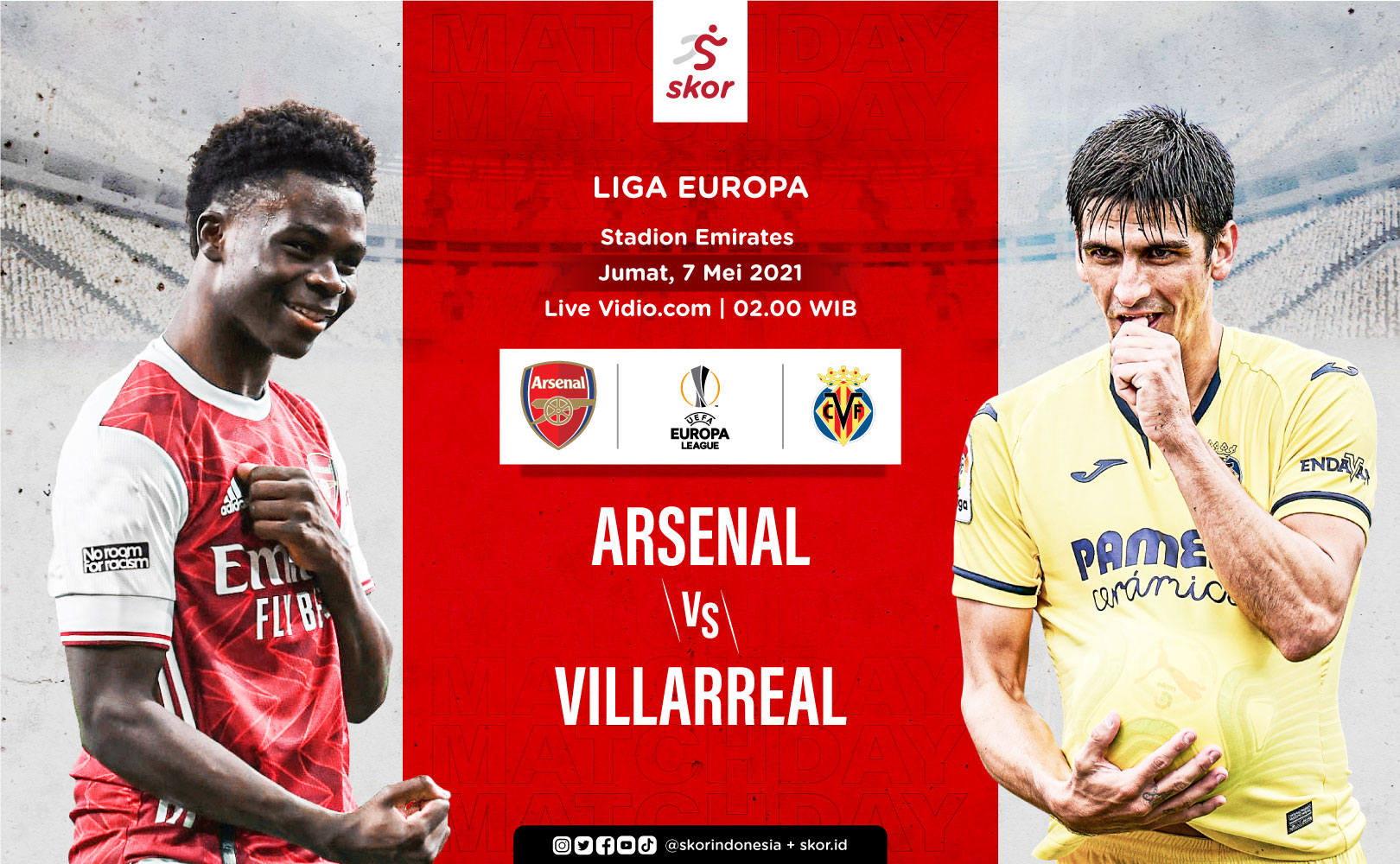 Link Live Streaming Arsenal vs Villarreal di Liga Europa