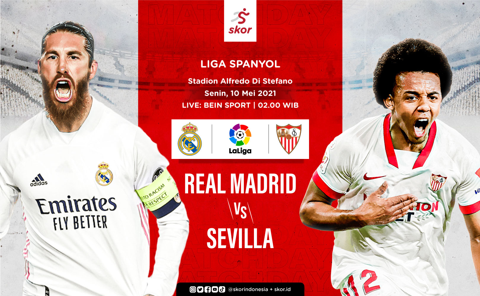 Link Live Streaming Liga Spanyol: Real Madrid vs Sevilla
