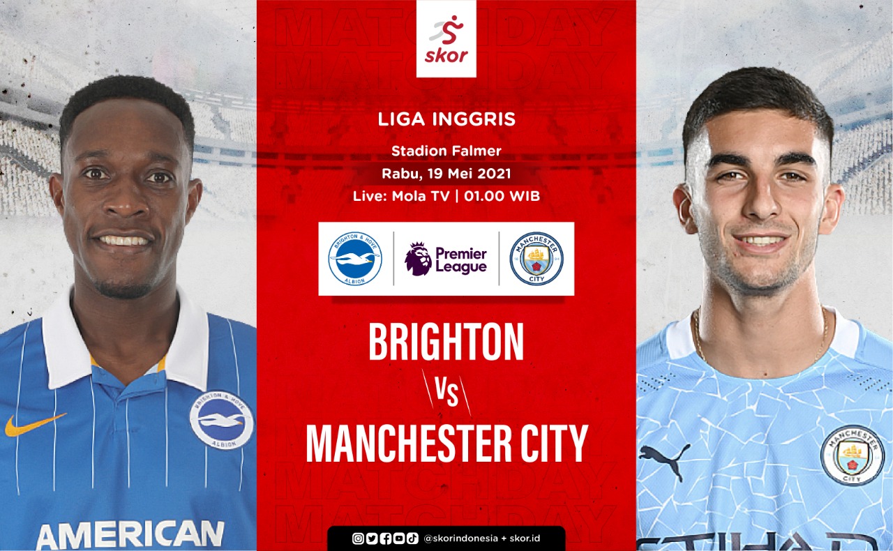 Link Live Streaming Liga Inggris: Brighton vs Manchester City