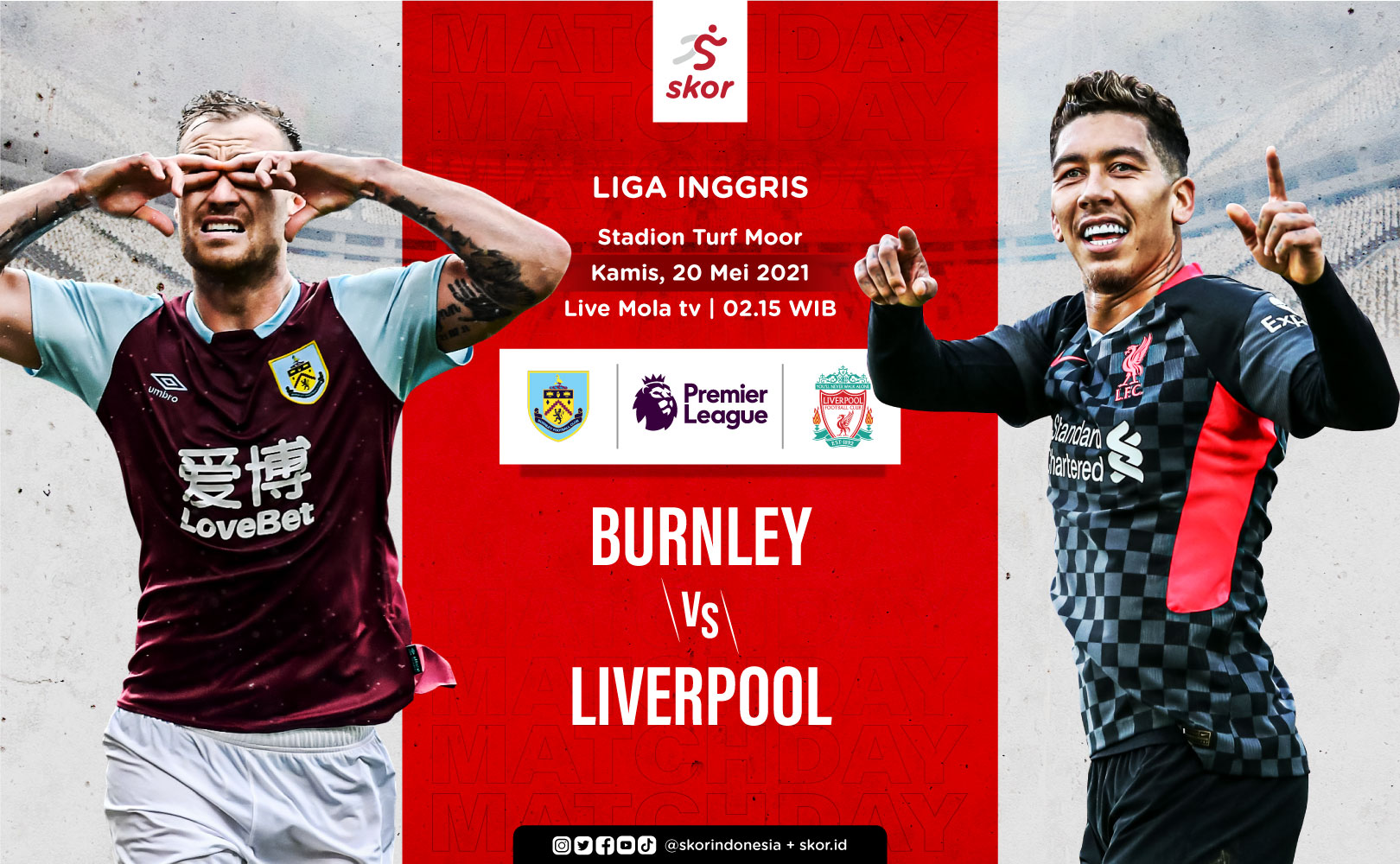 Link Live Streaming Liga Inggris: Burnley vs Liverpool