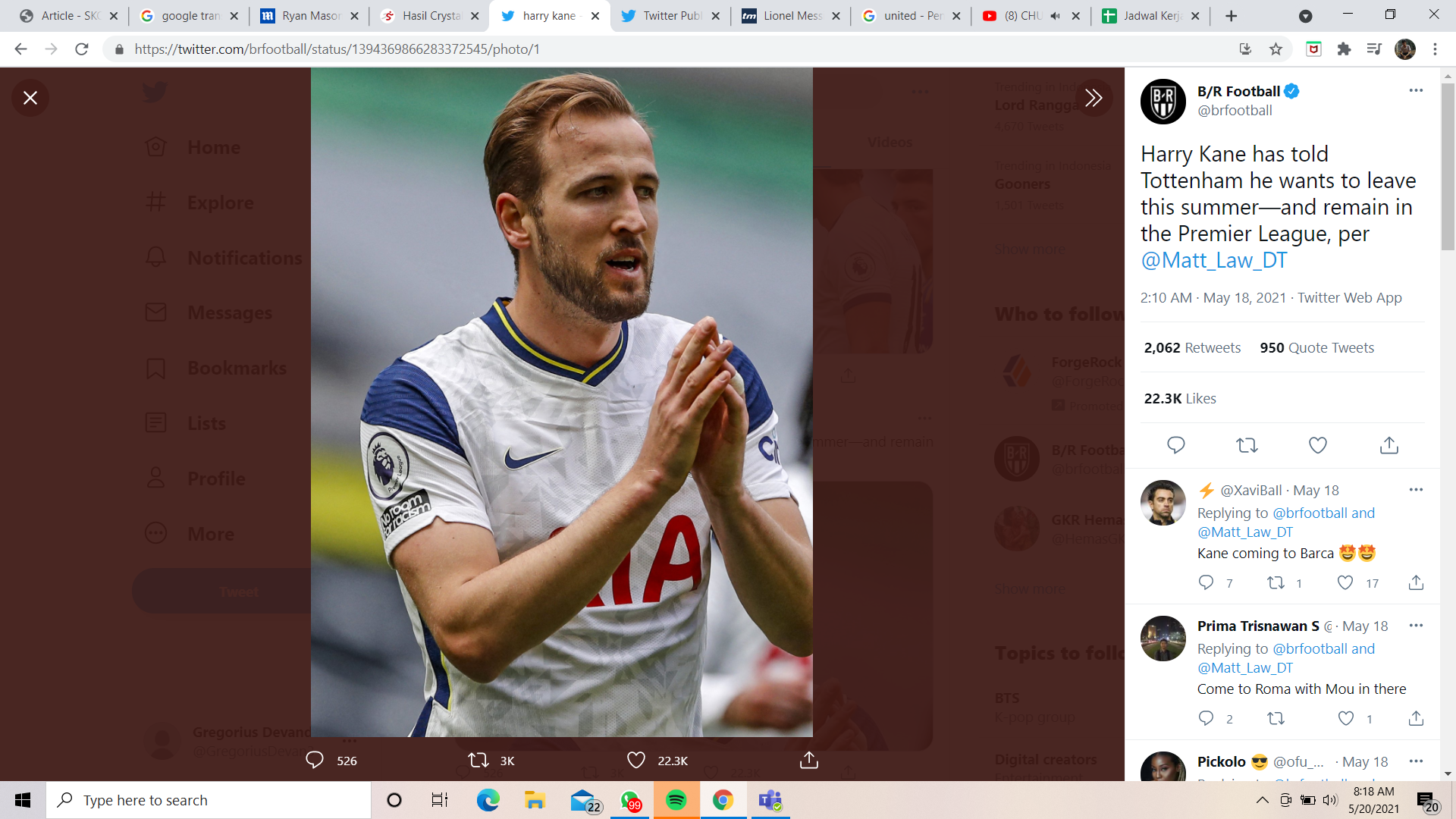 Transfernya Terancam Kolaps, Harry Kane Bakal Main lawan Manchester City