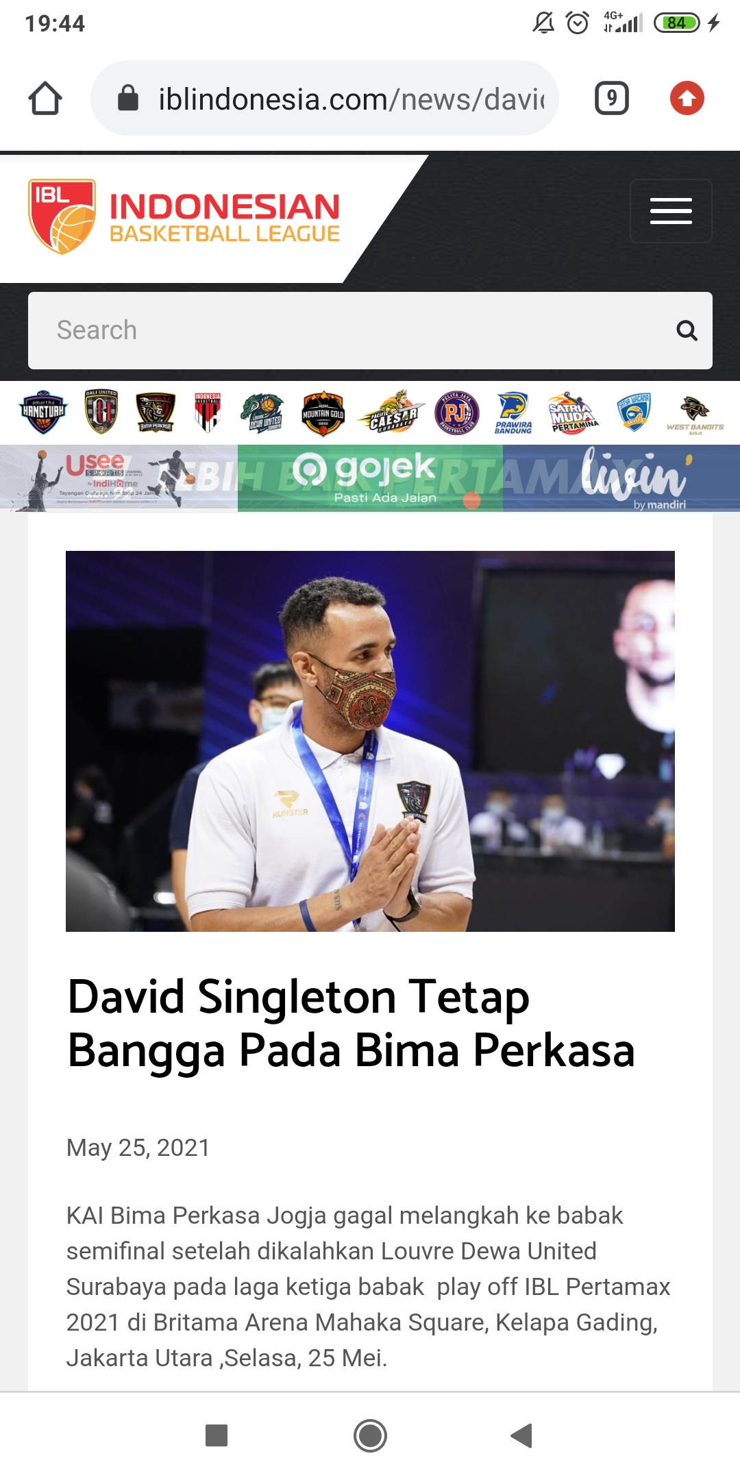 Mundur dari Bima Perkasa, David Singleton Gabung Prawira Bandung