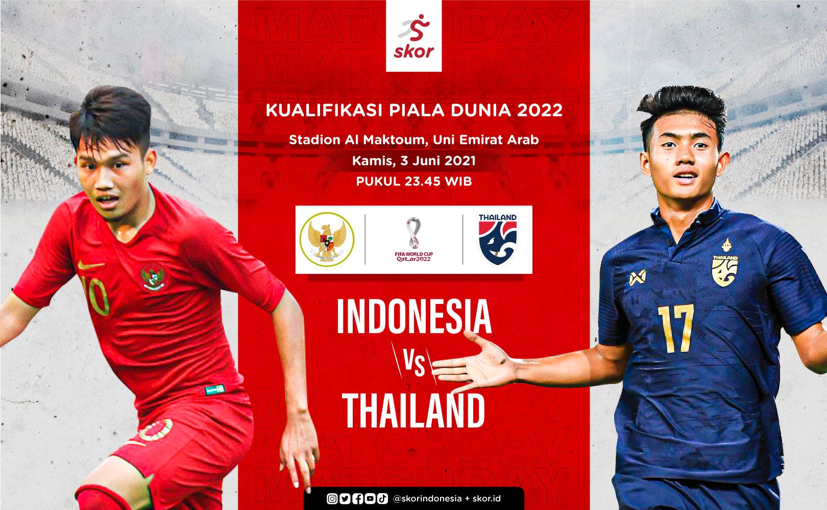 Link Live Streaming Thailand vs Indonesia di Kualifikasi Piala Dunia 2022