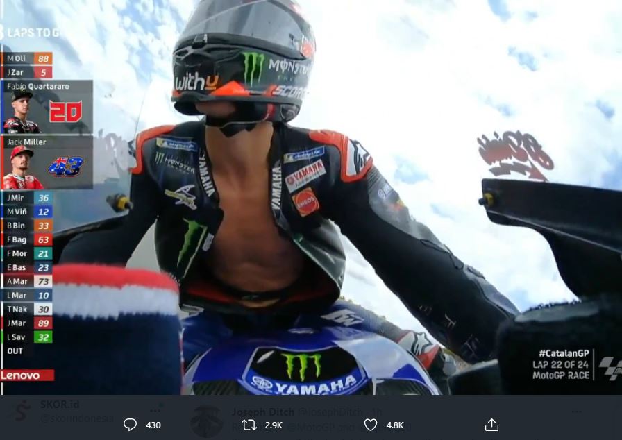 Fabio Quartararo Ungkap Sensasi Balapan di MotoGP dengan Dada Terbuka 