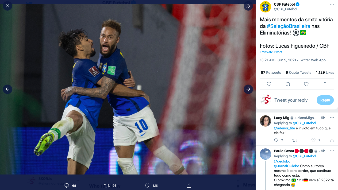 Paraguay vs Brasil: Neymar Cemerlang, Selecao Masih Sempurna di Kualifikasi Piala Dunia 2022