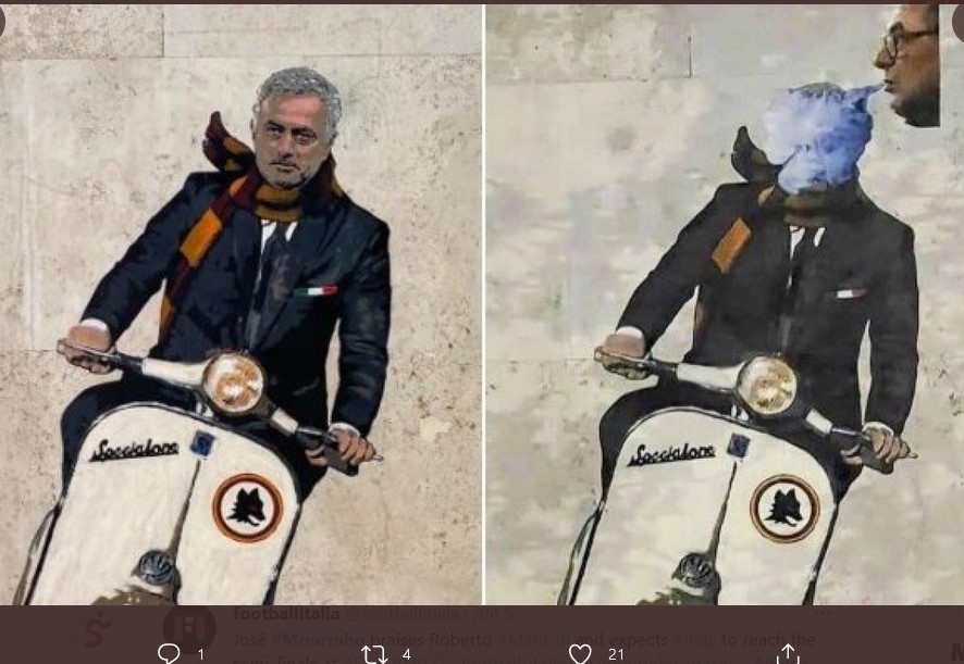 Setelah Tensi Tinggi di Liga Inggris, Rivalitas Jose Mourinho vs Maurizio Sarri Dibawa ke Derbi Roma