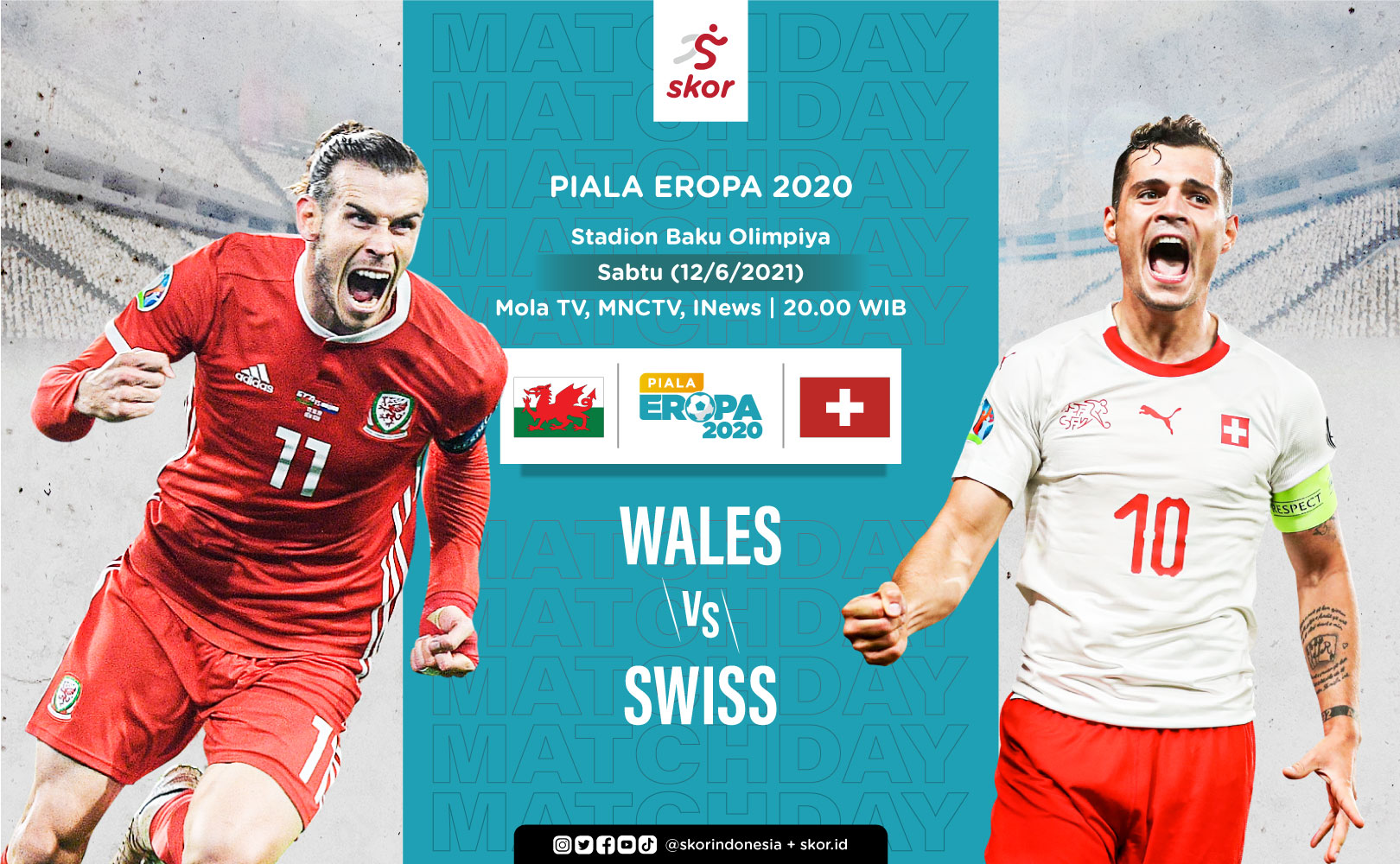 Link Live Streaming Wales vs Swiss di Piala Eropa 2020