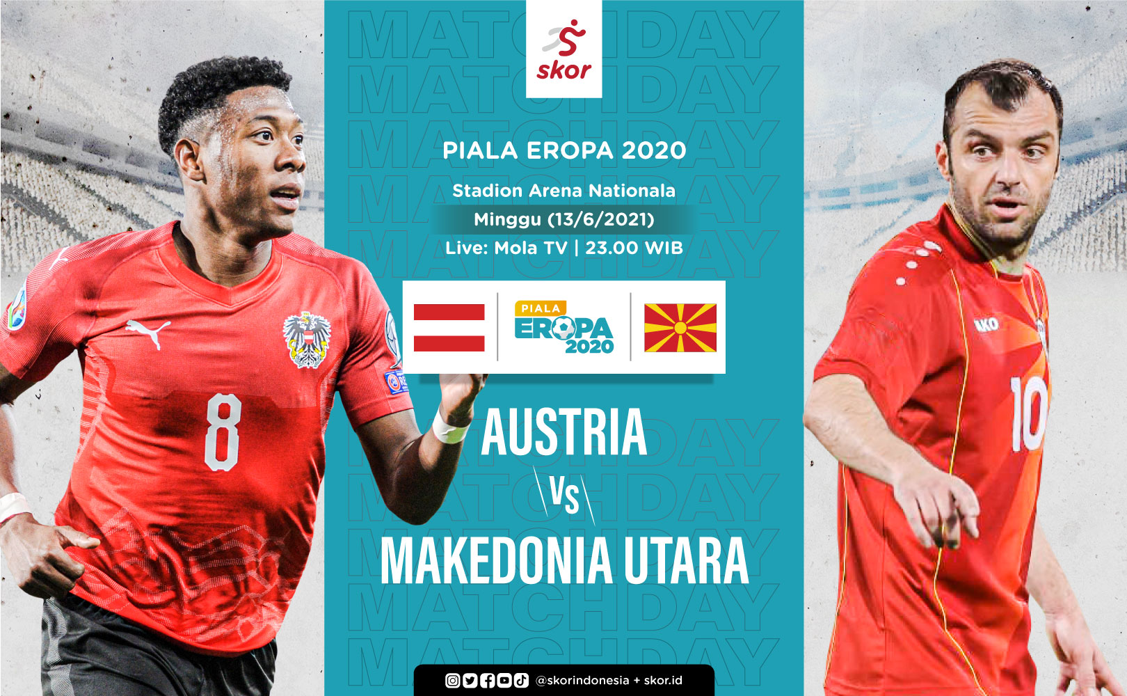 Link Live Streaming Euro 2020: Austria vs Makedonia Utara